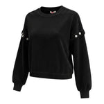 Liu Jo Felpa tinta unita Girocollo In Velluto Nero per Bambina GF5071 NERO LIU JO 