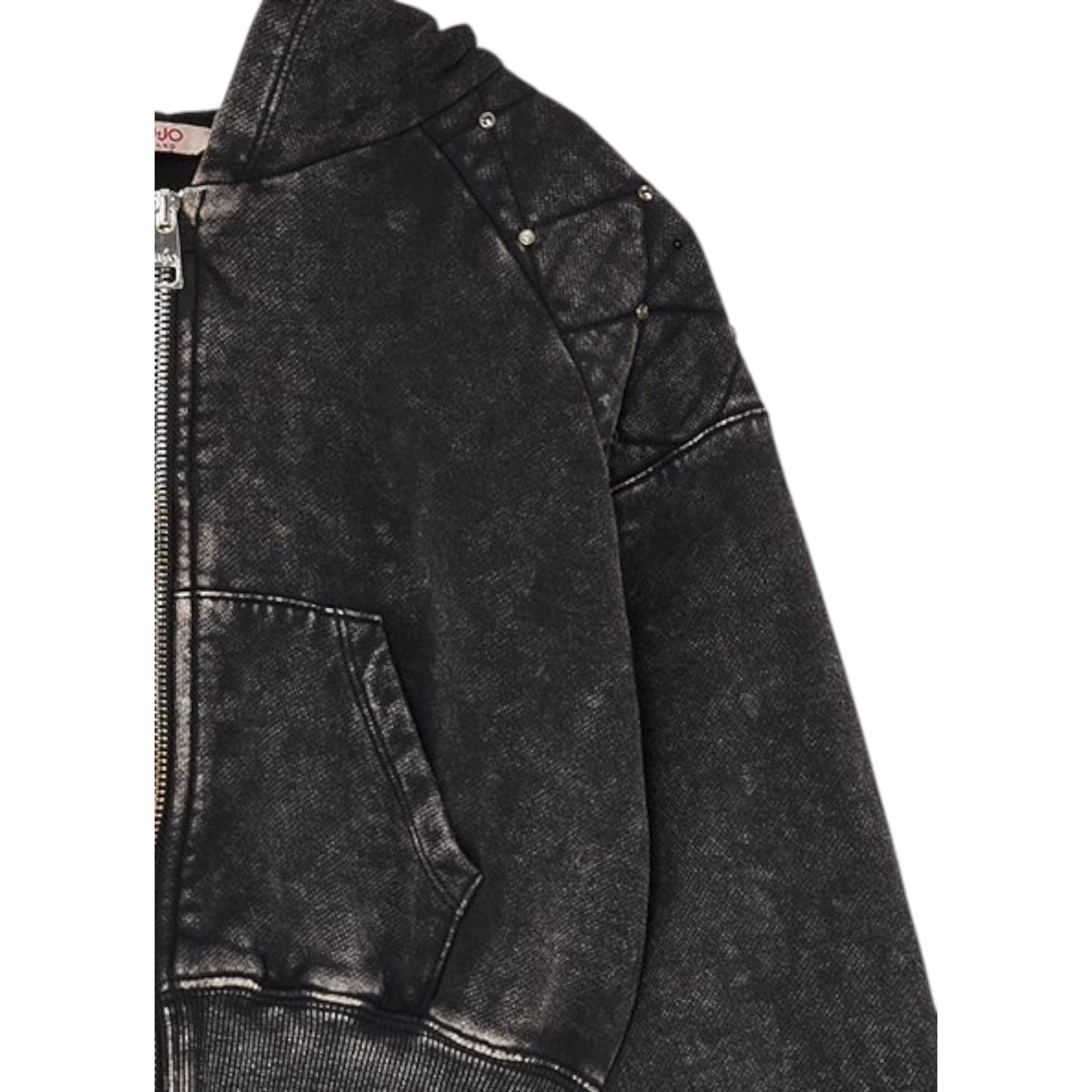Liu Jo Felpa tinta unita con Zip E Cappuccio Grigio per Bambina GF5075 GRIGIO LIU JO 