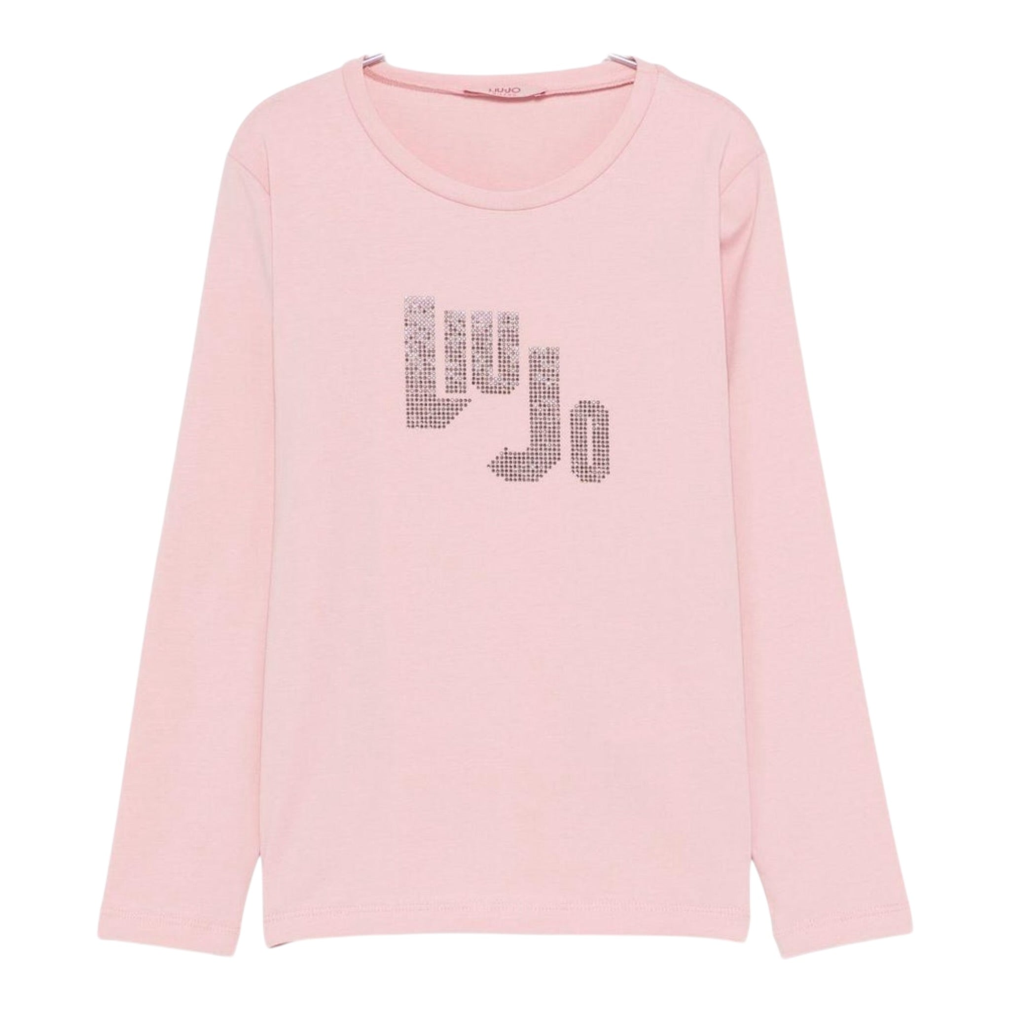 Liu Jo Shirt Girocollo tinta unita con Brillantini Rosa per Bambina GF5080 ROSA LIU JO 