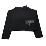 Liu Jo Maglia tinta unita con Cappuccio Nero per Bambina GF5085 NERO LIU JO 