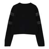 Liu Jo Maglia Girocollo tinta unita con Applicazioni Nero per Bambina GF5088X NERO LIU JO 