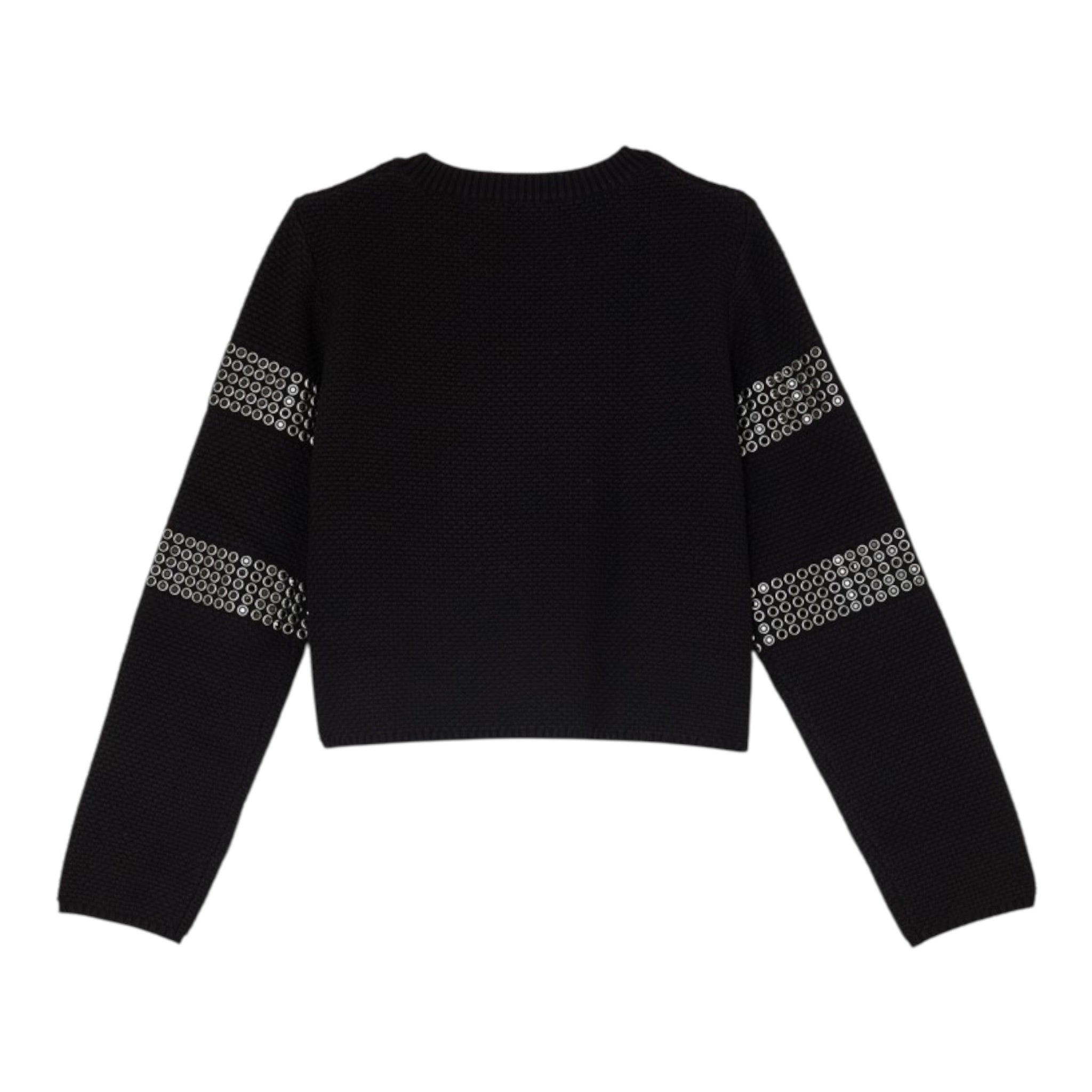 Liu Jo Maglia Girocollo tinta unita con Applicazioni Nero per Bambina GF5088XX NERO LIU JO 