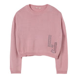 Liu Jo Maglia Girocollo tinta unita con Logo Rosa per Bambina GF5089 ROSA LIU JO 