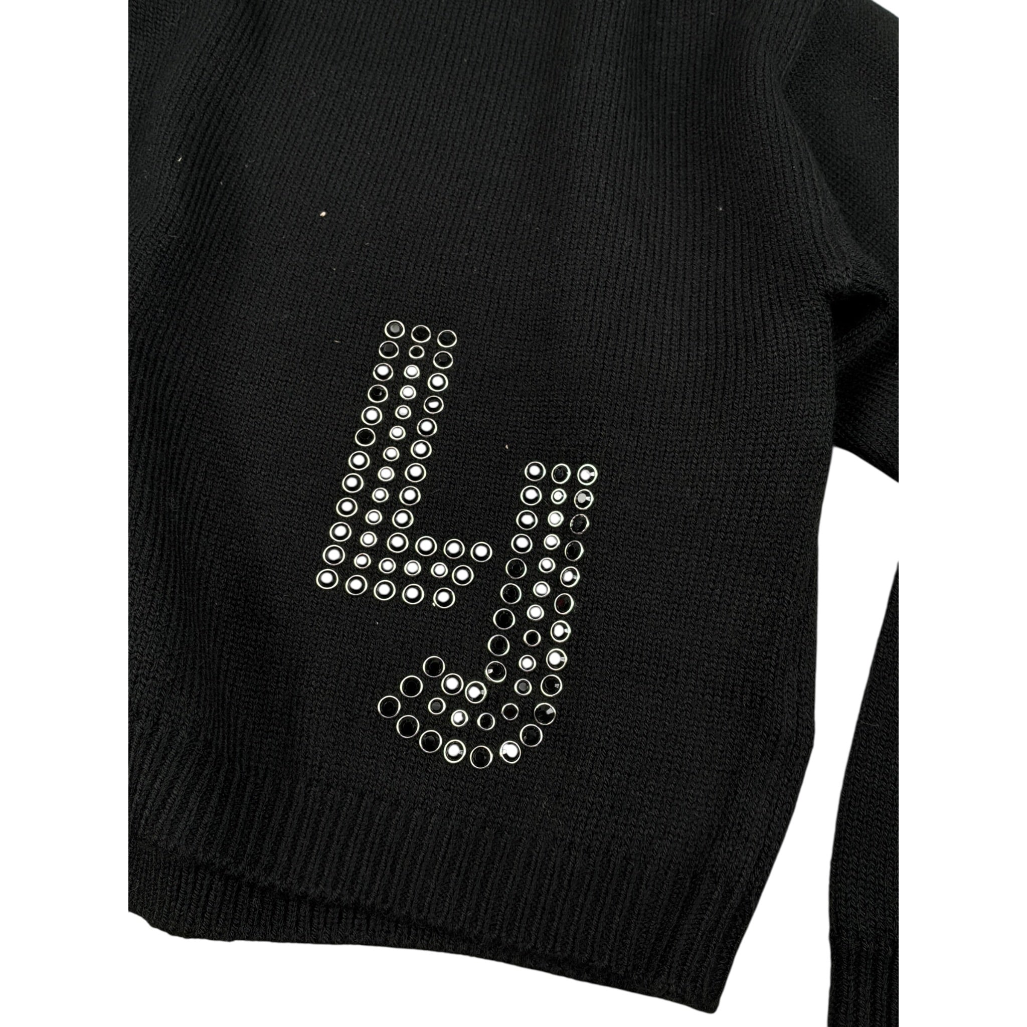 Liu Jo Maglia Girocollo tinta unita con Logo Nero per Bambina GF5089X NERO LIU JO 