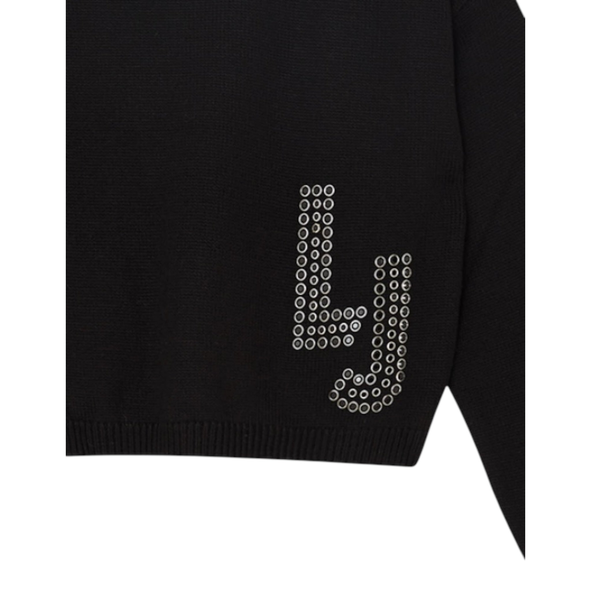 Liu Jo Maglia Girocollo tinta unita con Logo Nero per Bambina GF5089XXX NERO LIU JO 