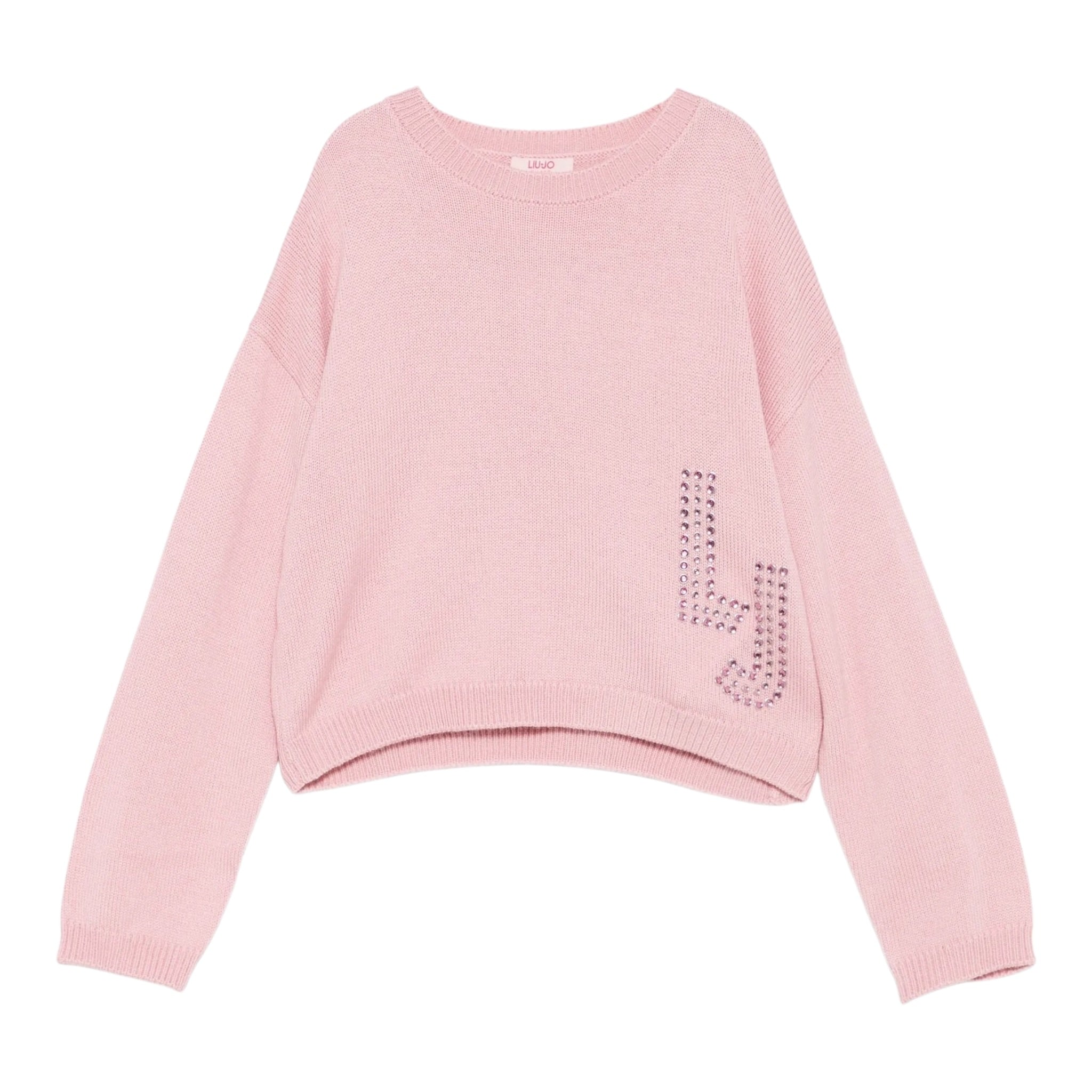 Liu Jo Maglia Girocollo tinta unita con Logo Rosa per Bambina GF5089XXXX ROSA LIU JO 