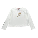 Liu Jo Shirt Girocollo tinta unita con Brillantini Bianco per Bambina GF5108X BIANCO LIU JO 