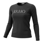 Liu Jo Shirt Girocollo tinta unita con Brillantini Nero per Bambina GF5108XXX NERO LIU JO 