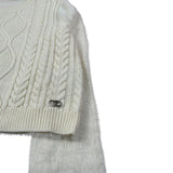 Liu Jo Maglia Girocollo tinta unita con Logo Panna per Bambina GF5114 PANNA LIU JO 