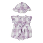 Liu Jo Pagliaccetto Fantasia Quadri Bicolore con Cappello Lilla/Bianco per Neonata HA5048 LILLA/BIANCO LIU JO 