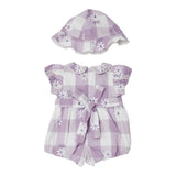 Liu Jo Pagliaccetto Fantasia Quadri Bicolore con Cappello Lilla/Bianco per Neonata HA5048 LILLA/BIANCO LIU JO 