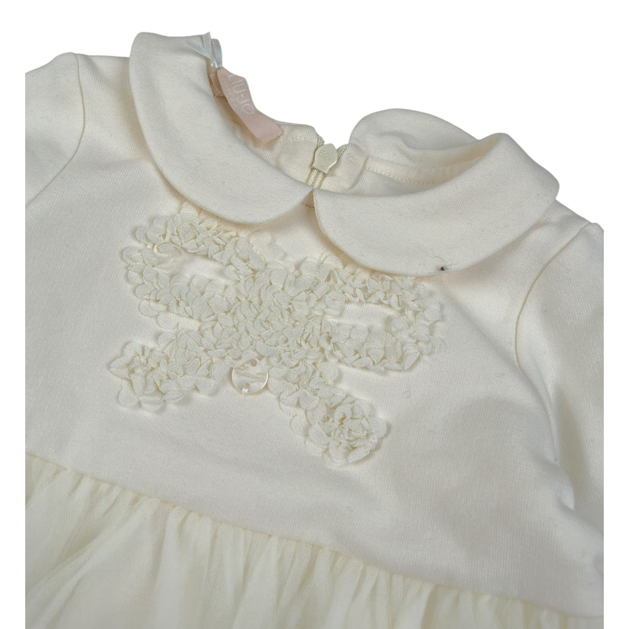 Liu Jo Abito tinta unita con Tulle Panna per Neonata HF4020 PANNA LIU JO 