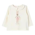 Liu Jo Shirt tinta unita con Stampa E Colletto Panna per Neonata HF4041 PANNA LIU JO 
