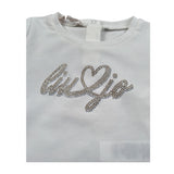 Liu Jo Shirt Girocollo tinta unita con Brillantini Bianco per Neonata HF5025 BIANCO LIU JO 