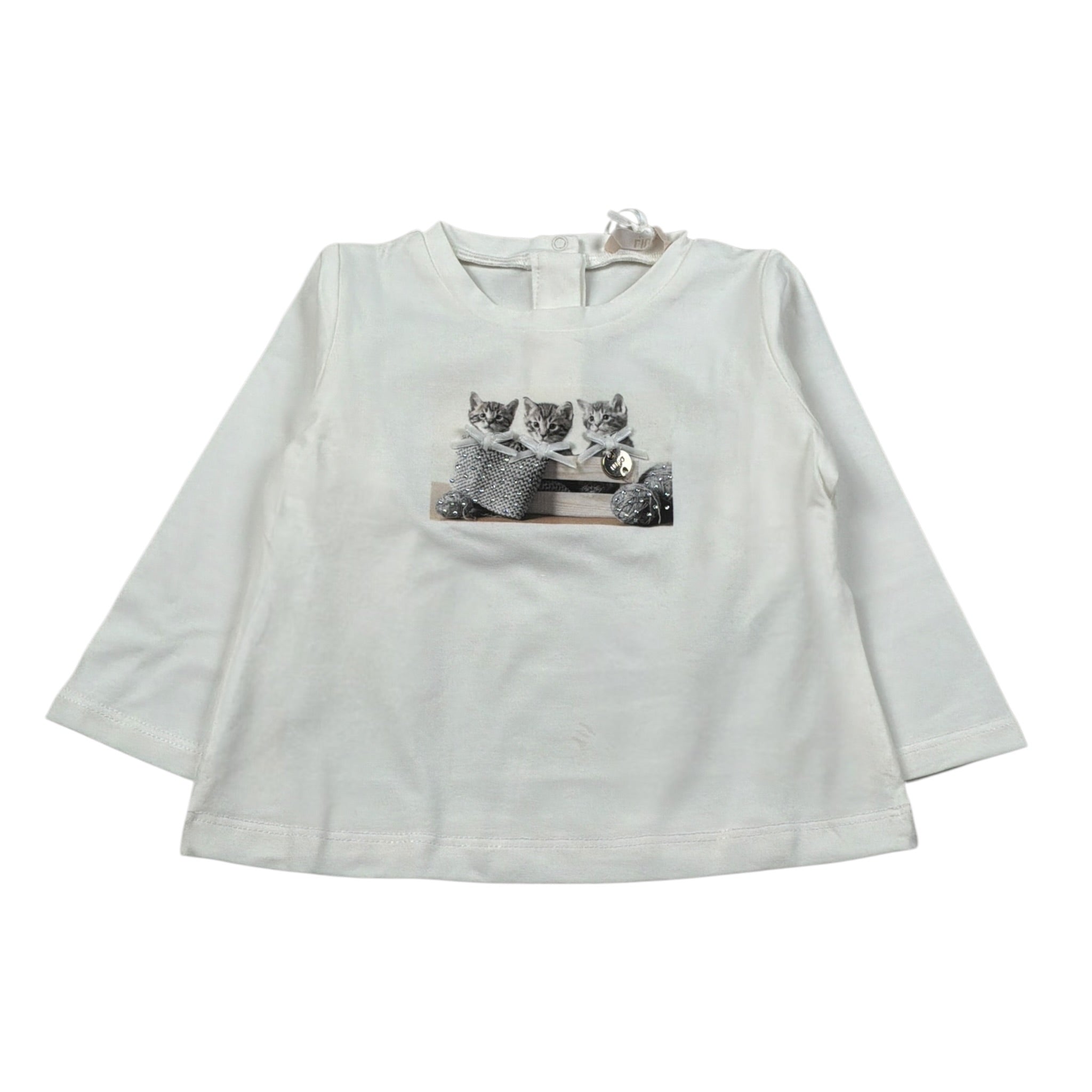 Liu Jo Shirt Girocollo tinta unita con Brillantini Bianco per Neonata HF5026J00 BIANCO LIU JO 