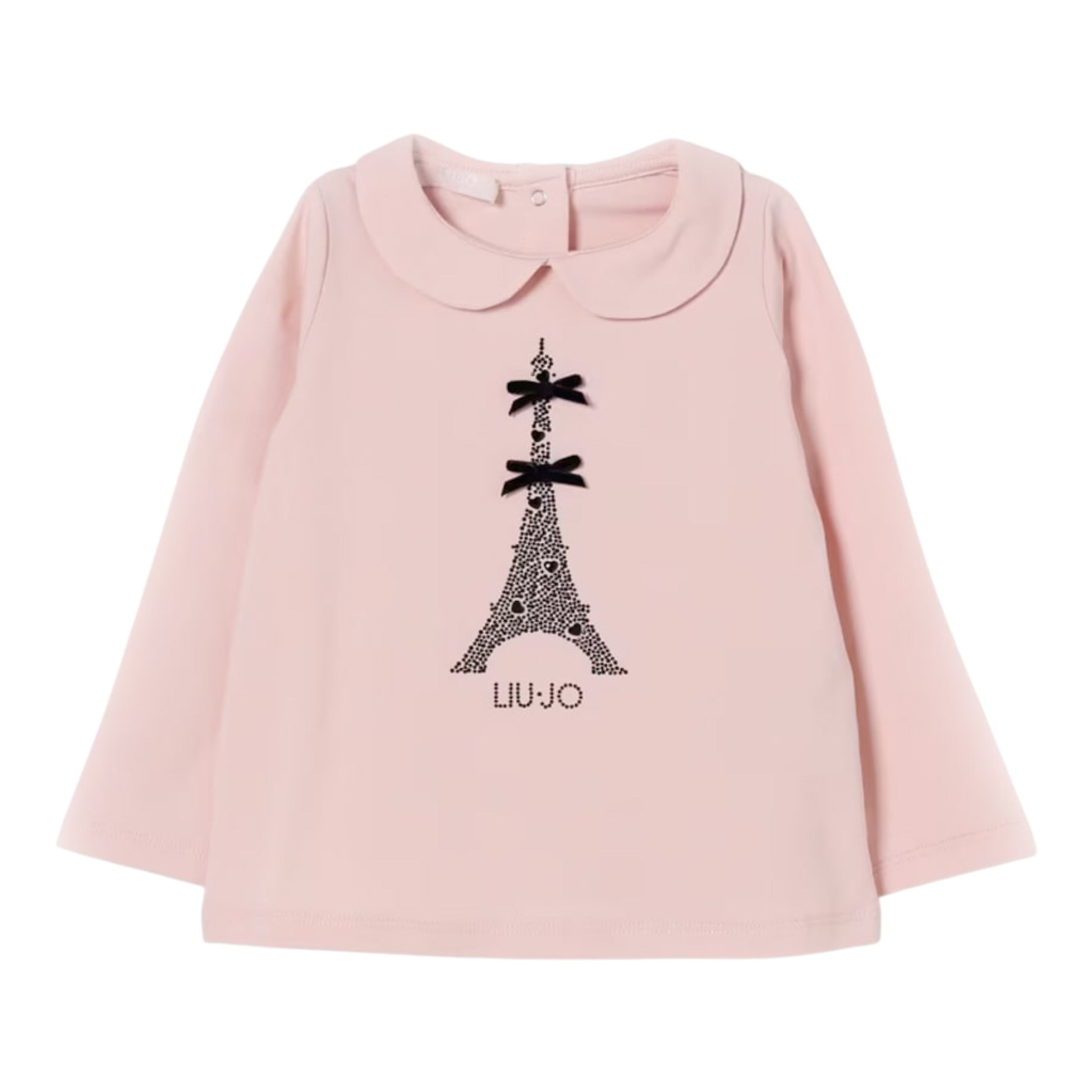 Liu Jo Shirt Girocollo tinta unita con Stampa Rosa per Neonata HF5040 ROSA LIU JO 