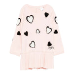 Liu Jo Abito Manica Lunga tinta unita con Cuori Rosa per Neonata HF5043X ROSA LIU JO 