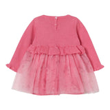 Liu Jo Abito Manica Lunga tinta unita con Tulle Rosa per Neonata HF5059 ROSA LIU JO 