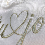 Liu Jo Maglia Girocollo tinta unita con Ricamo Logo Panna per Neonata HF5072X PANNA LIU JO 