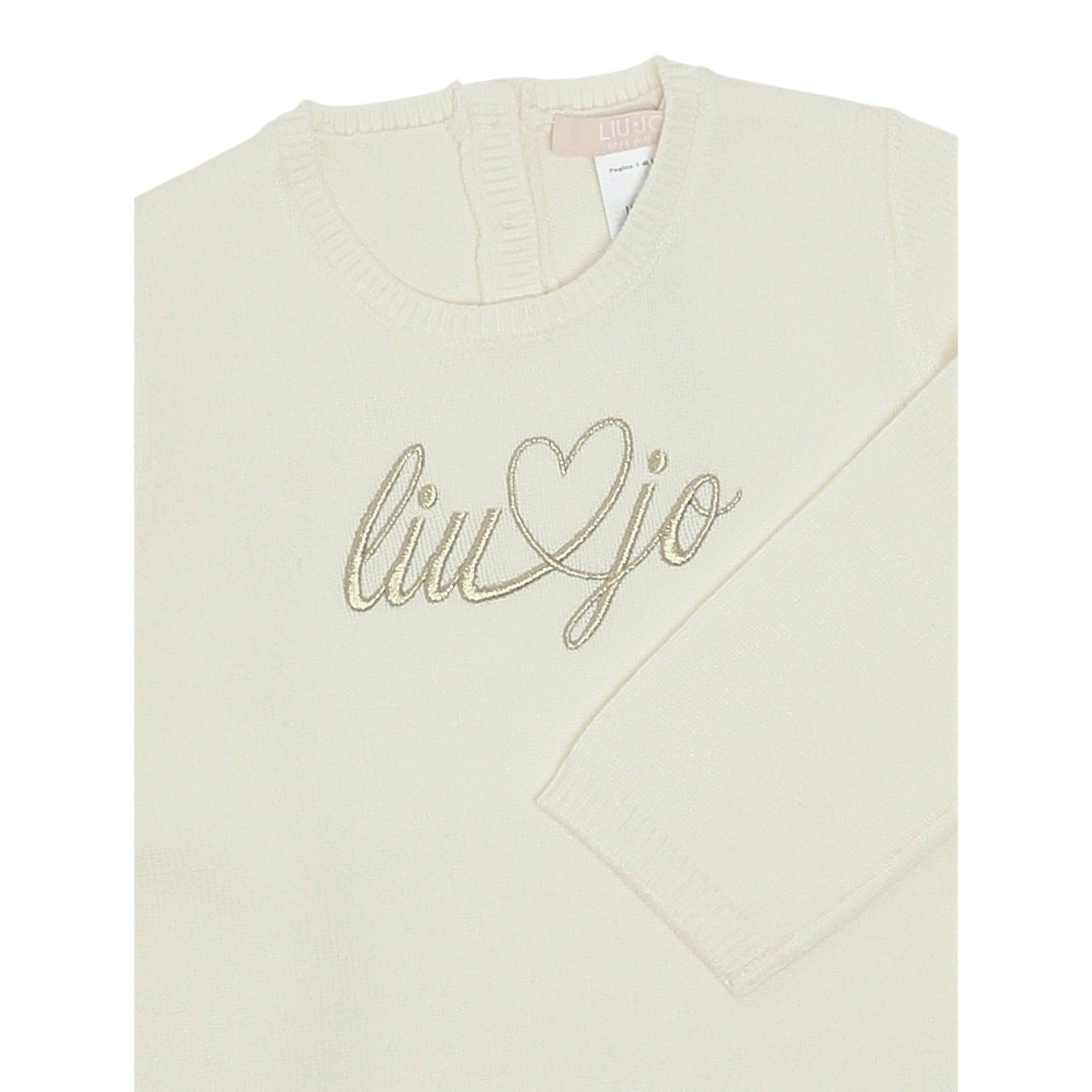 Liu Jo Maglia Girocollo tinta unita con Ricamo Logo Bianco per Neonata HF5072XXX BIANCO LIU JO 