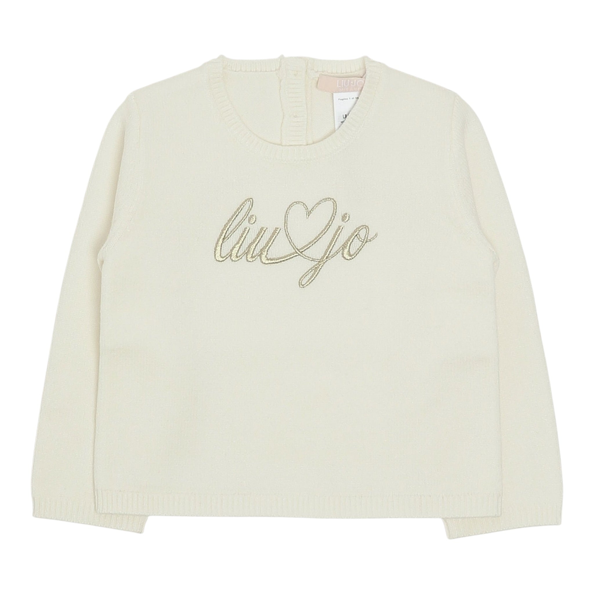 Liu Jo Maglia Girocollo tinta unita con Ricamo Logo Panna per Neonata HF5072XXXX PANNA LIU JO 