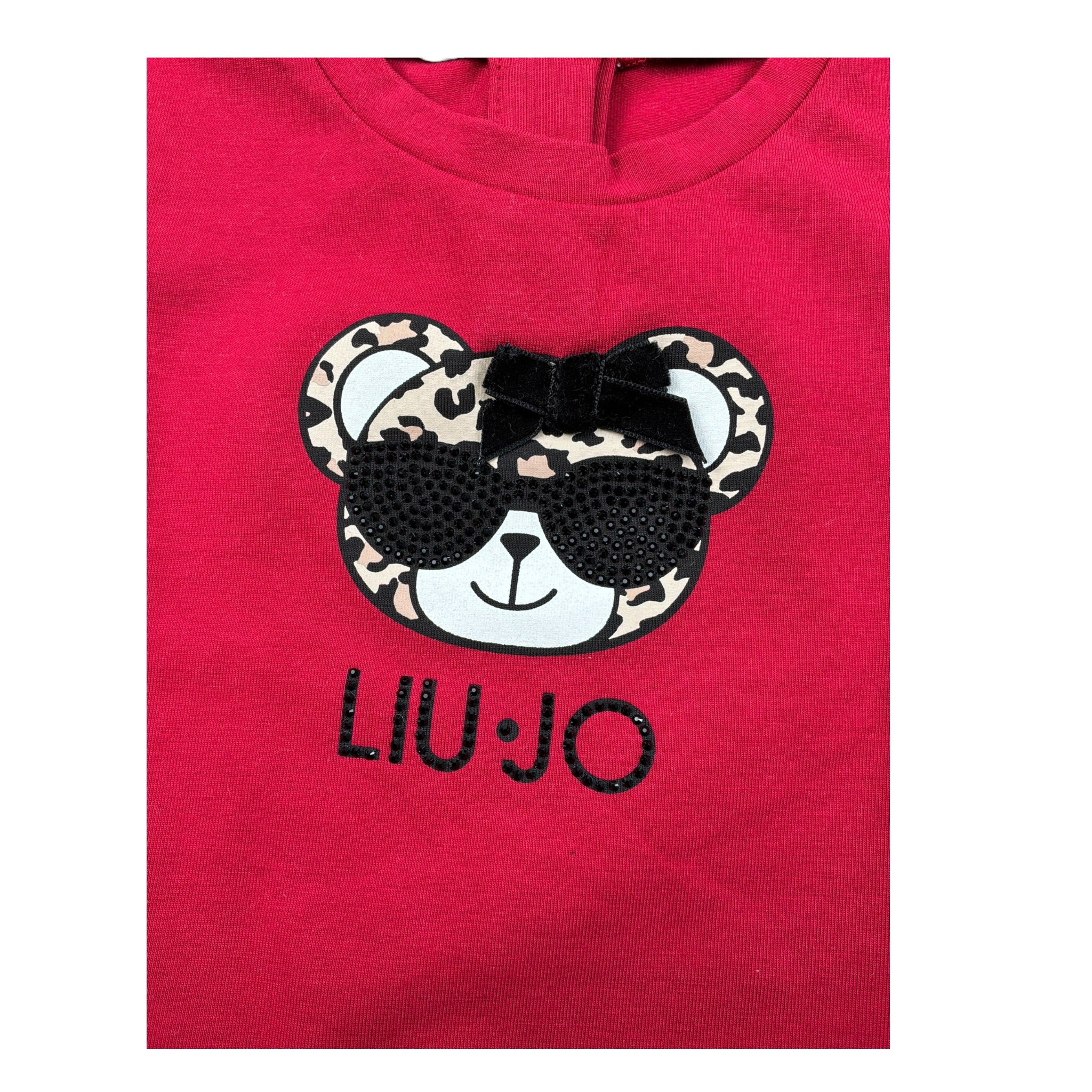 Liu Jo Shirt Girocollo tinta unita con Stampa Rosso per Neonata HF5078 ROSSO LIU JO 