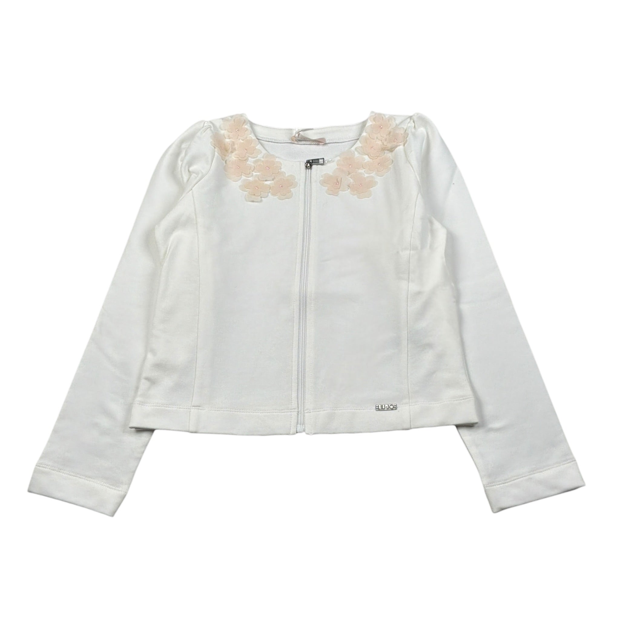 Liu Jo Felpa con Zip tinta unita con Applicazioni Panna per Bambina KA4088 PANNA LIU JO 