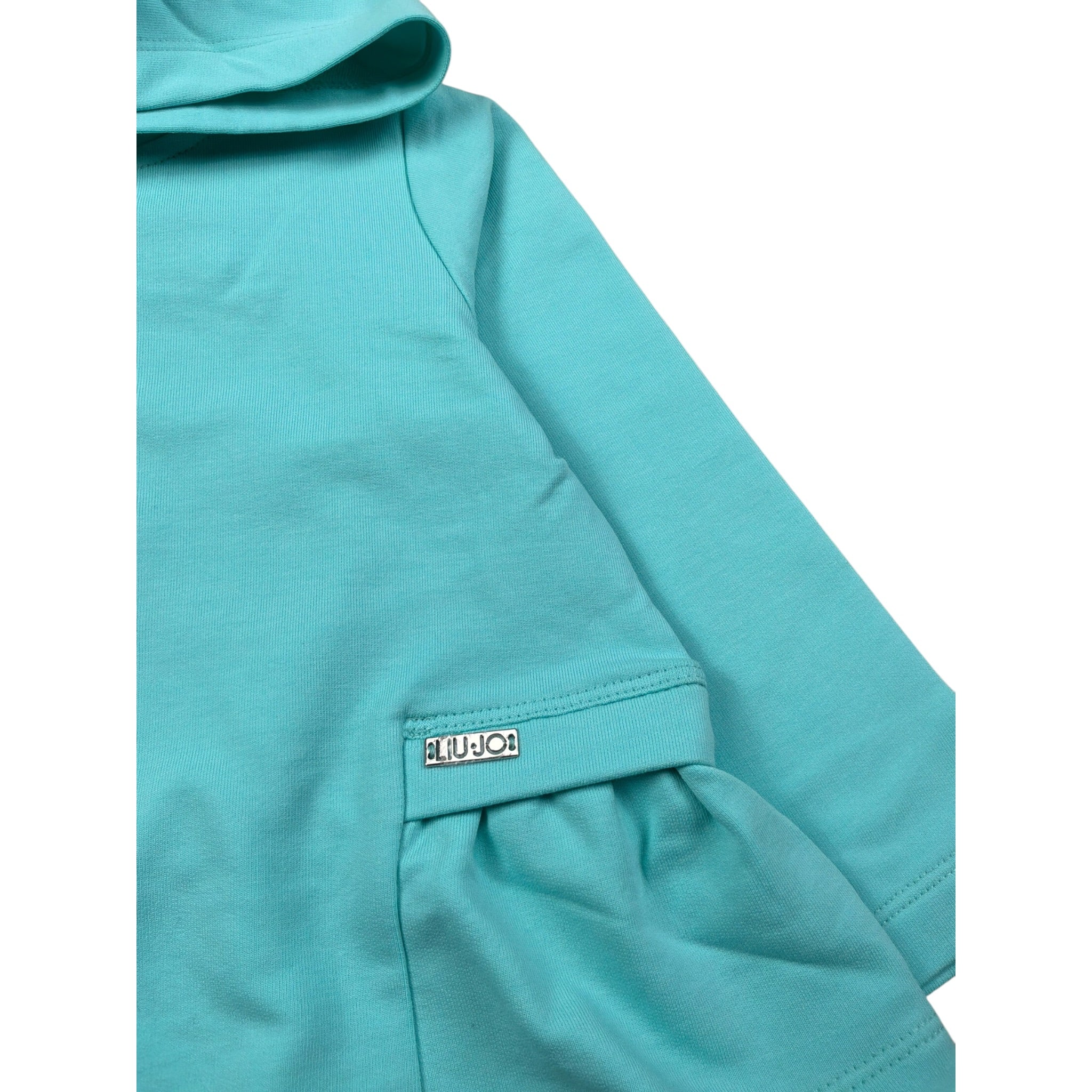 Liu Jo Felpa Xon Zip E Cappuccio tinta unita Verde Acqua per Neonata KA4109N VERDE ACQUA LIU JO 