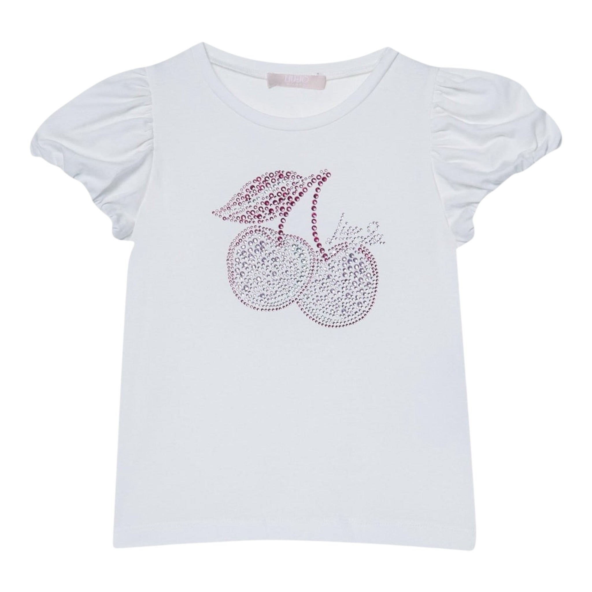 Liu Jo T-Shirt tinta unita con Brillantini Bianco per Bambina KA5041 BIANCO LIU JO 