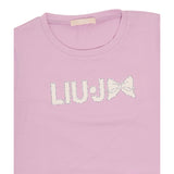 Liu Jo T-Shirt tinta unita con Stampa Rosa per Bambina KA5081 ROSA LIU JO 