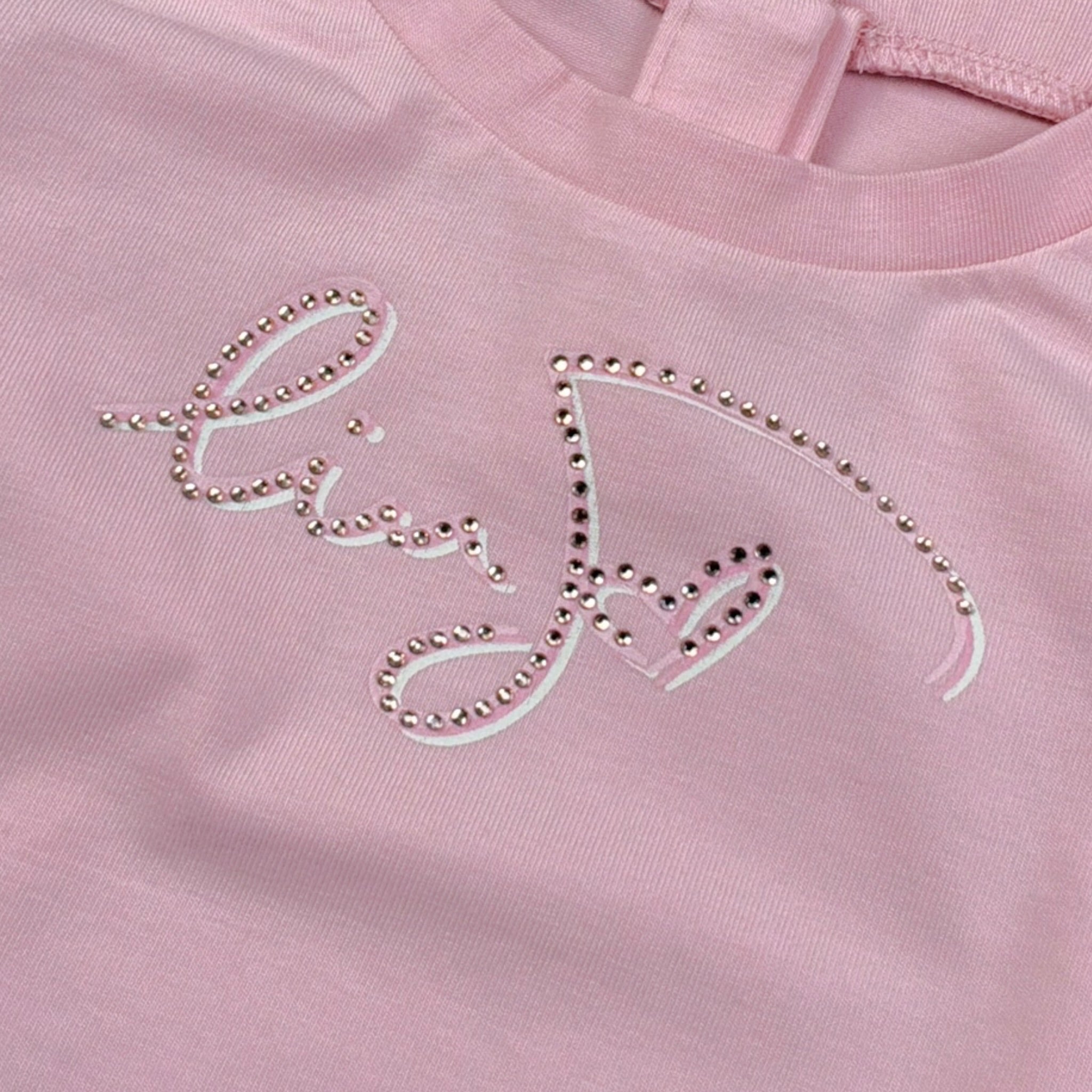Liu Jo Shirt tinta unita con Stampa Rosa per Neonata KF2194 ROSA LIU JO 