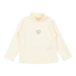 Liu Jo Shirt Collo Alto tinta unita con Logo Panna per Neonata KF4031 PANNA LIU JO 