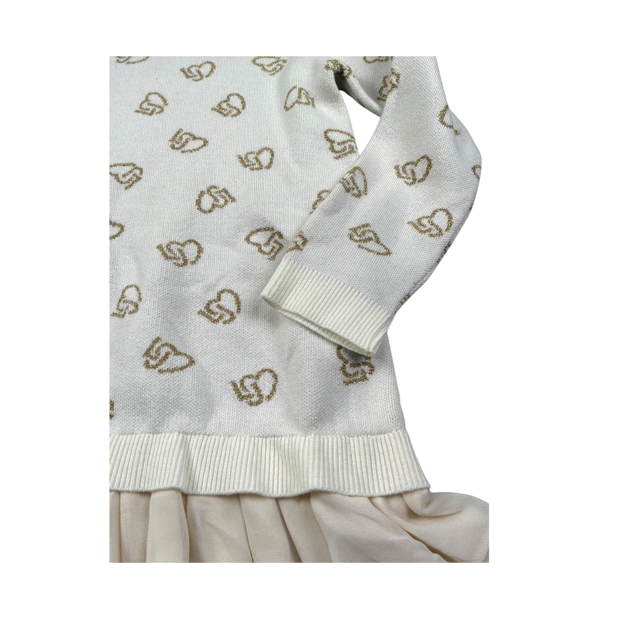 Liu Jo Abito Manica Lunga tinta unita con Ricami Panna per Bambina KF4041 PANNA LIU JO 