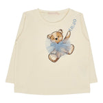 Liu Jo Shirt tinta unita con Stampa Panna per Bambina KF4066J0088 PANNA LIU JO 