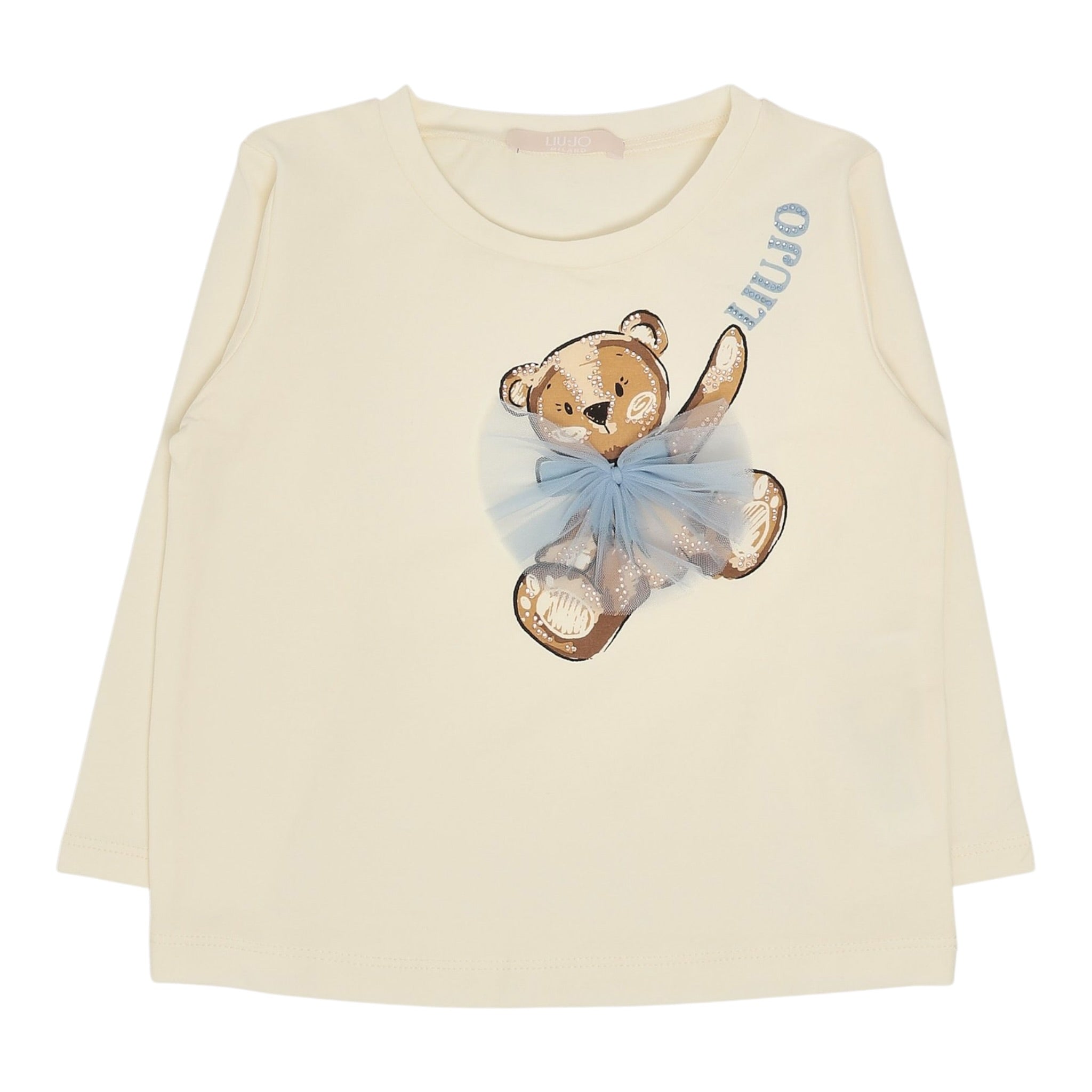 Liu Jo Shirt tinta unita con Stampa Panna per Bambina KF4066J0088 PANNA LIU JO 
