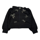 Liu Jo Felpa tinta unita con Cappuccio E Borchie Nero per Bambina KF4109 NERO LIU JO 