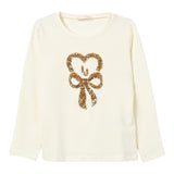 Liu Jo Shirt Collo Alto tinta unita con Paillettes Panna per Bambina KF4118 PANNA LIU JO 