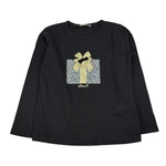 Liu Jo Shirt tinta unita con Stampa Nero per Bambina KF4119 NERO LIU JO 