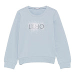 Liu Jo Felpa Chiusa Girocollo tinta unita con Brillantini Azzurro per Bambina KF5001J AZZURRO LIU JO 
