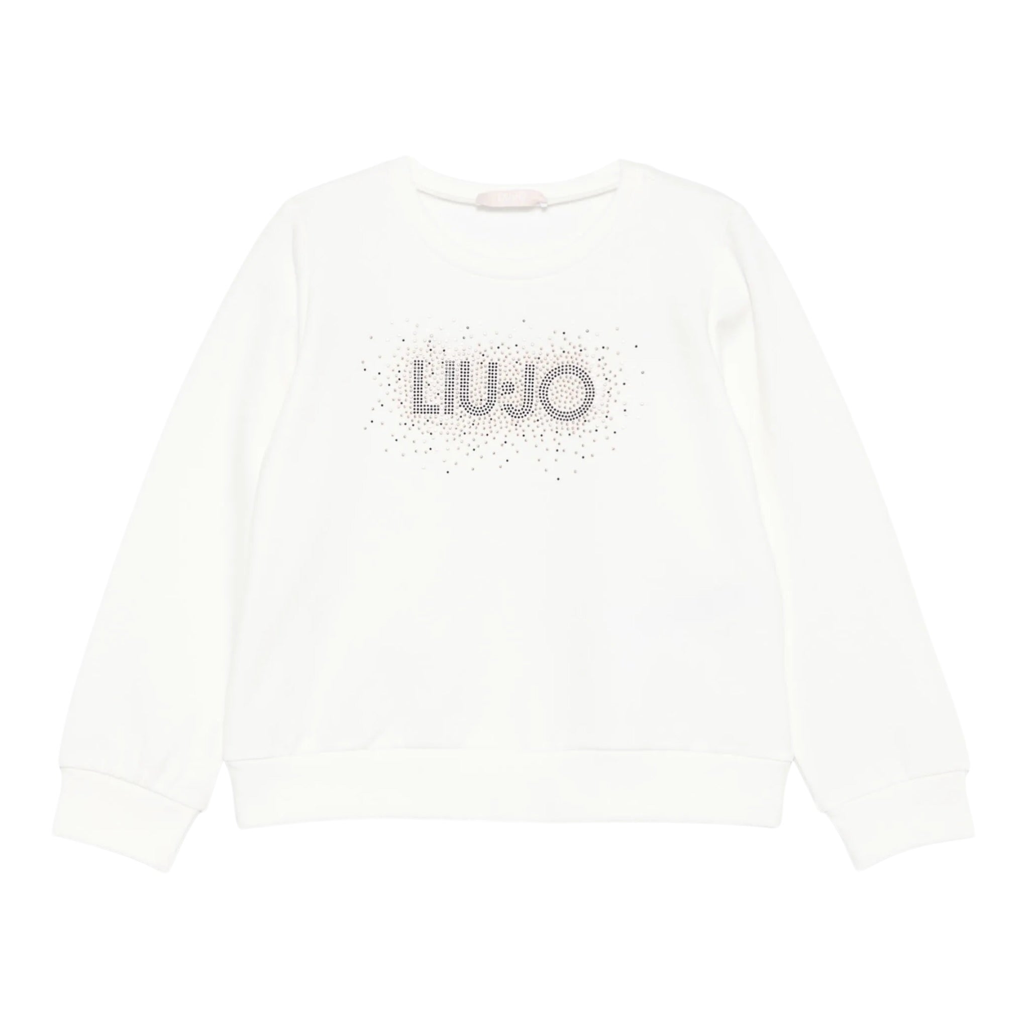 Liu Jo Felpa Chiusa Girocollo tinta unita con Brillantini Panna per Neonata KF5001 PANNA LIU JO 