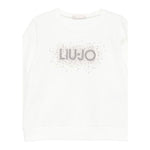 Liu Jo Felpa Chiusa Girocollo tinta unita con Brillantini Bianco per Neonata KF5001XX BIANCO LIU JO 