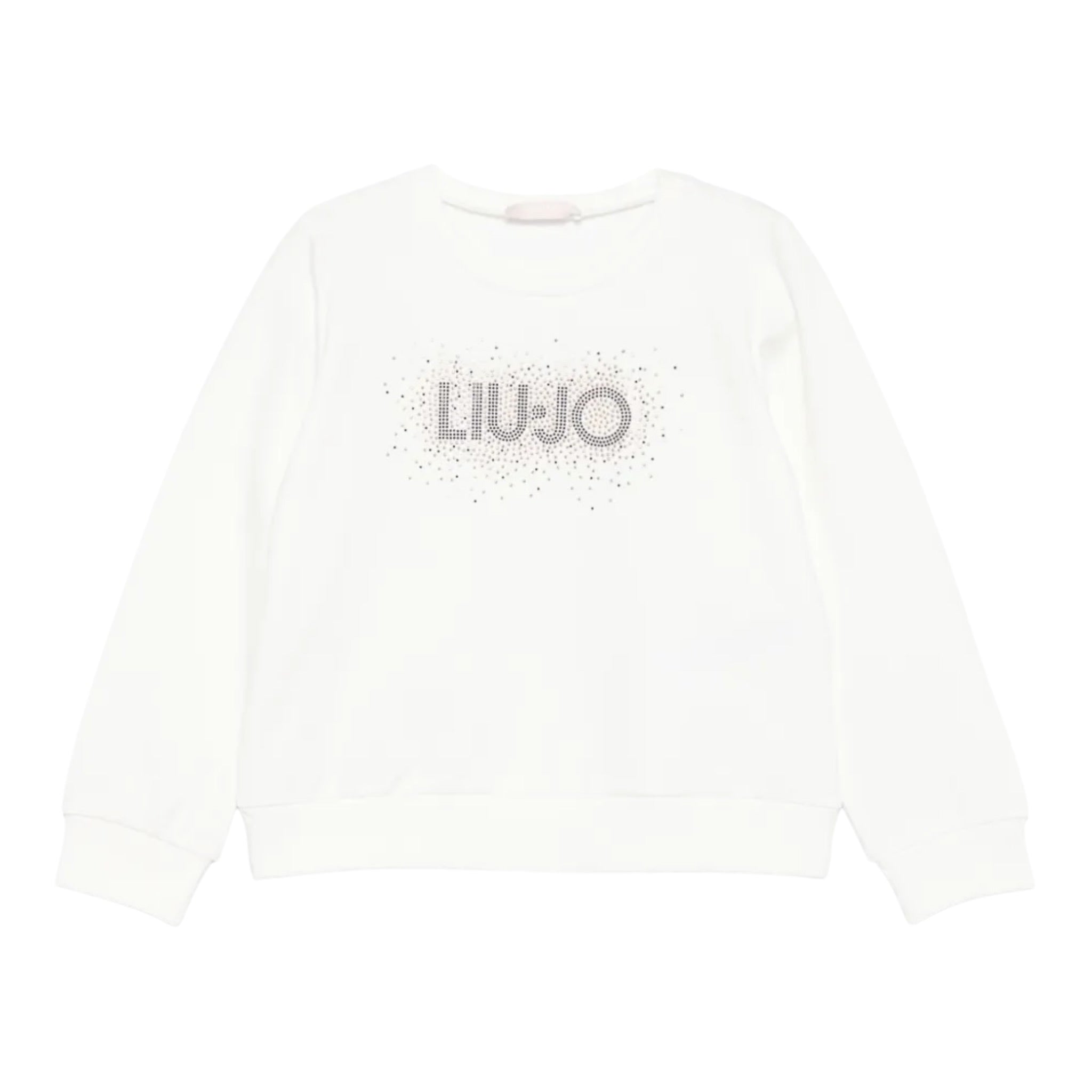 Liu Jo Felpa Chiusa Girocollo tinta unita con Brillantini Bianco per Bambina KF5001XXJ BIANCO LIU JO 