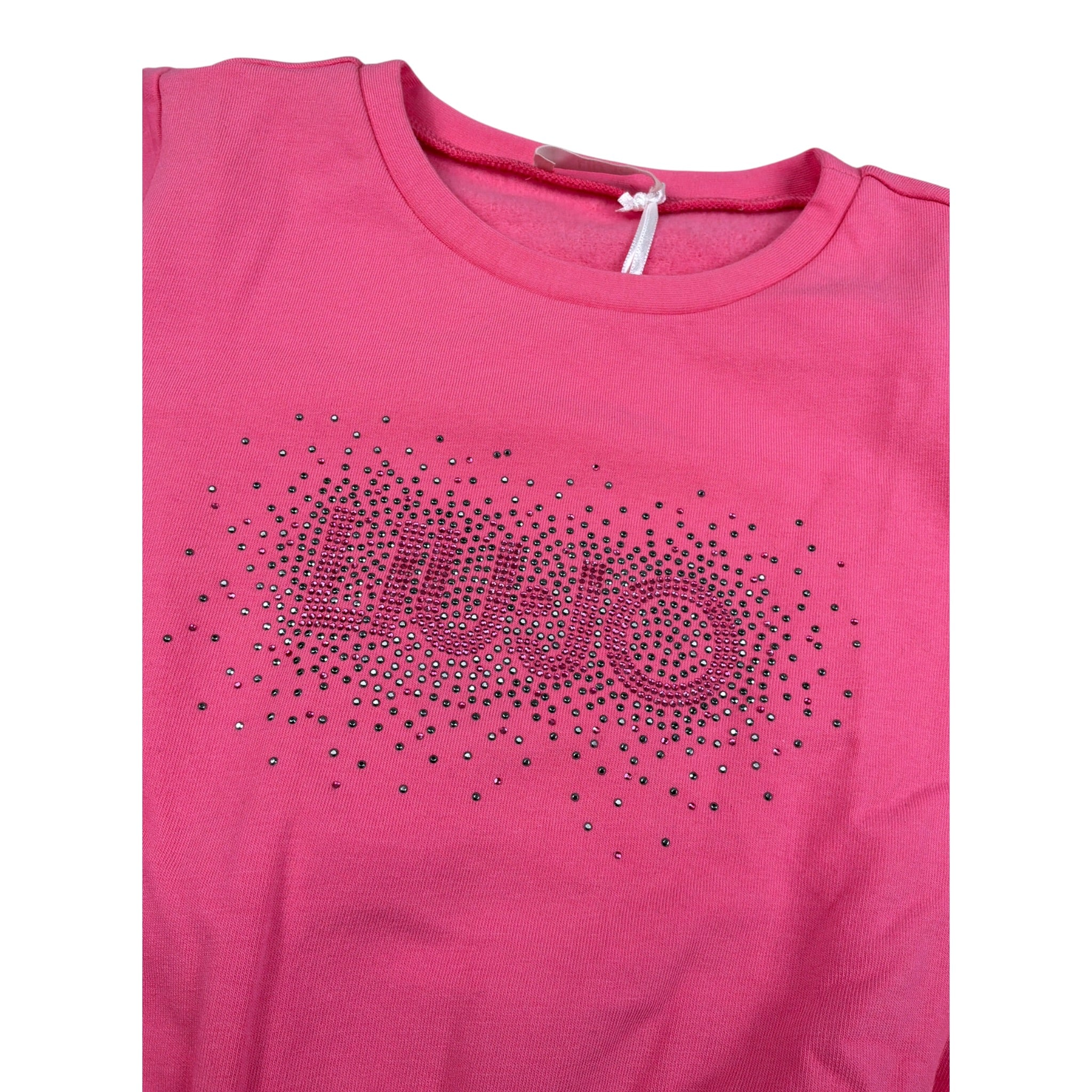 Liu Jo Abito Girocollo tinta unita con Brillantini Rosa per Bambina KF5004J ROSA LIU JO 