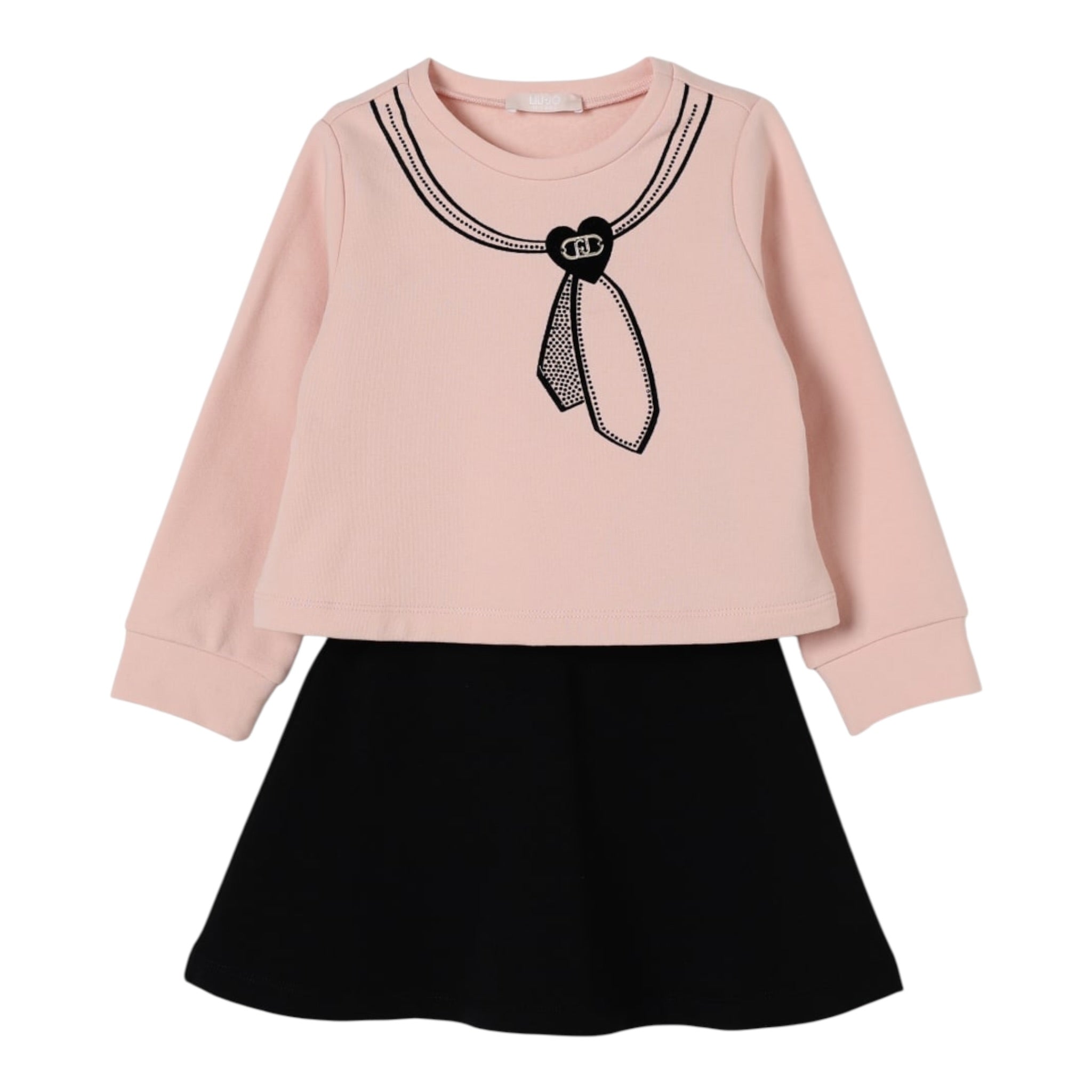 Liu Jo Completo 2Pz Felpa-Gonna Bicolore Nero/Rosa per Bambina KF5005 NERO/ROSA LIU JO 