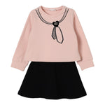 Liu Jo Completo 2Pz Felpa-Gonna Bicolore Nero/Rosa per Neonata KF5005N NERO/ROSA LIU JO 