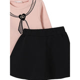 Liu Jo Completo 2Pz Felpa-Gonna Bicolore Nero/Rosa per Neonata KF5005N NERO/ROSA LIU JO 