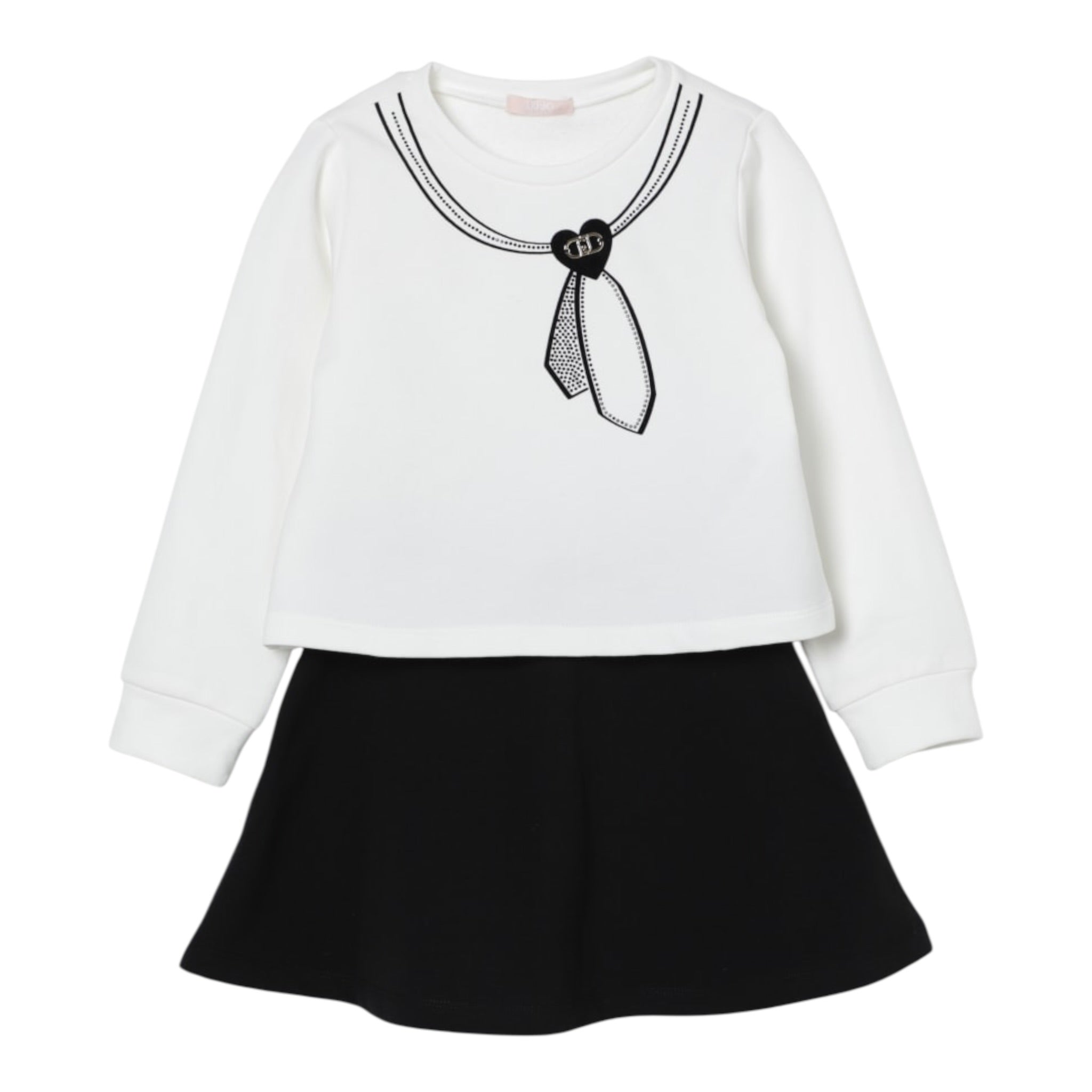 Liu Jo Completo 2Pz Felpa-Gonna Bicolore Bianco/Nero per Bambina KF5005X BIANCO/NERO LIU JO 