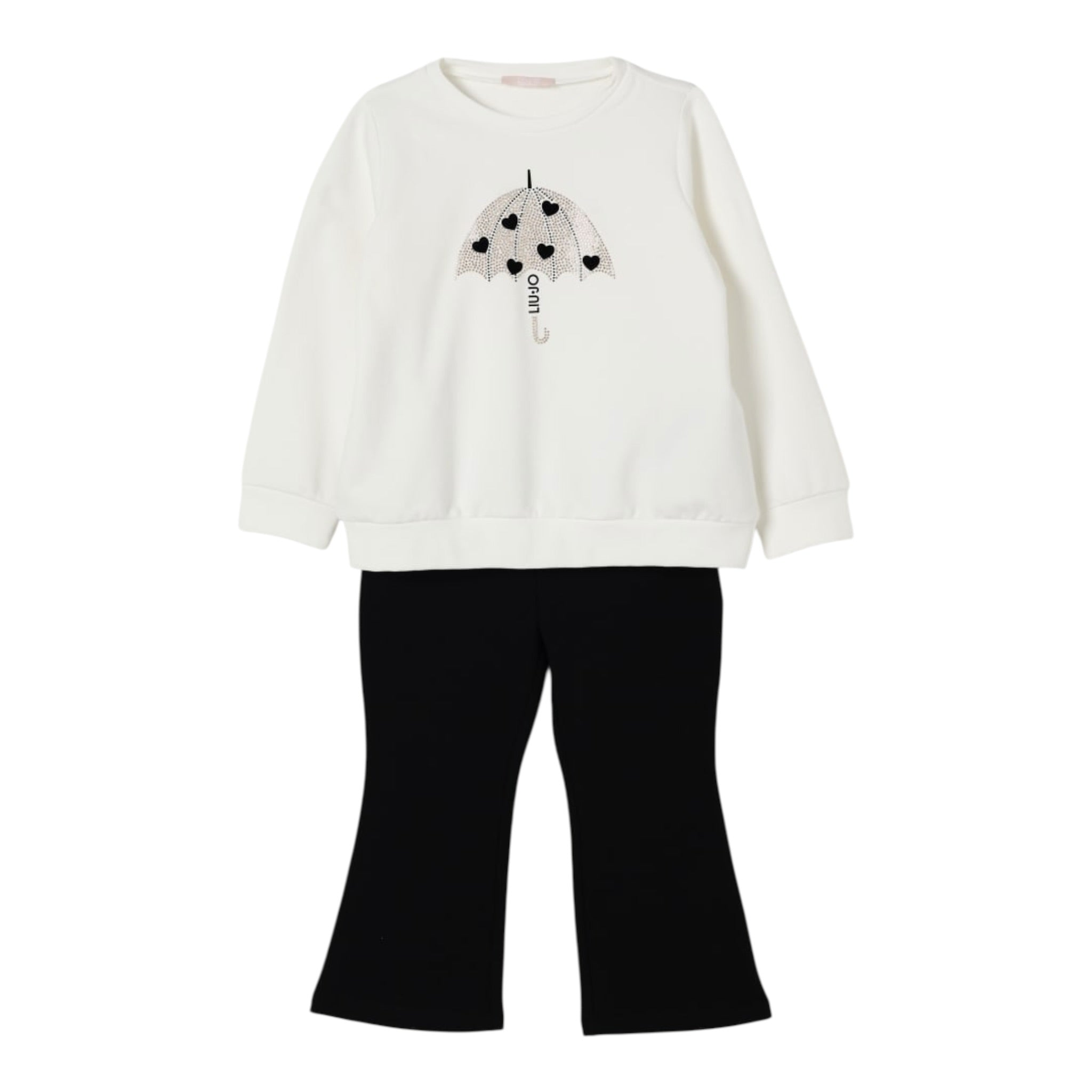 Liu Jo Completo 2Pz Felpa-Leggins Bicolore Panna/Nero per Bambina KF5006F0 PANNA/NERO LIU JO 