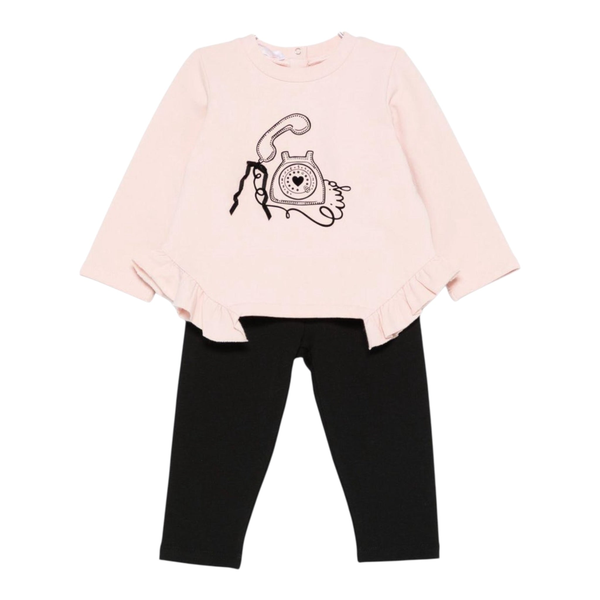 Liu Jo Completo 2Pz Felpa-Leggins Bicolore Rosa/Nero per Bambina KF5006 ROSA/NERO LIU JO 