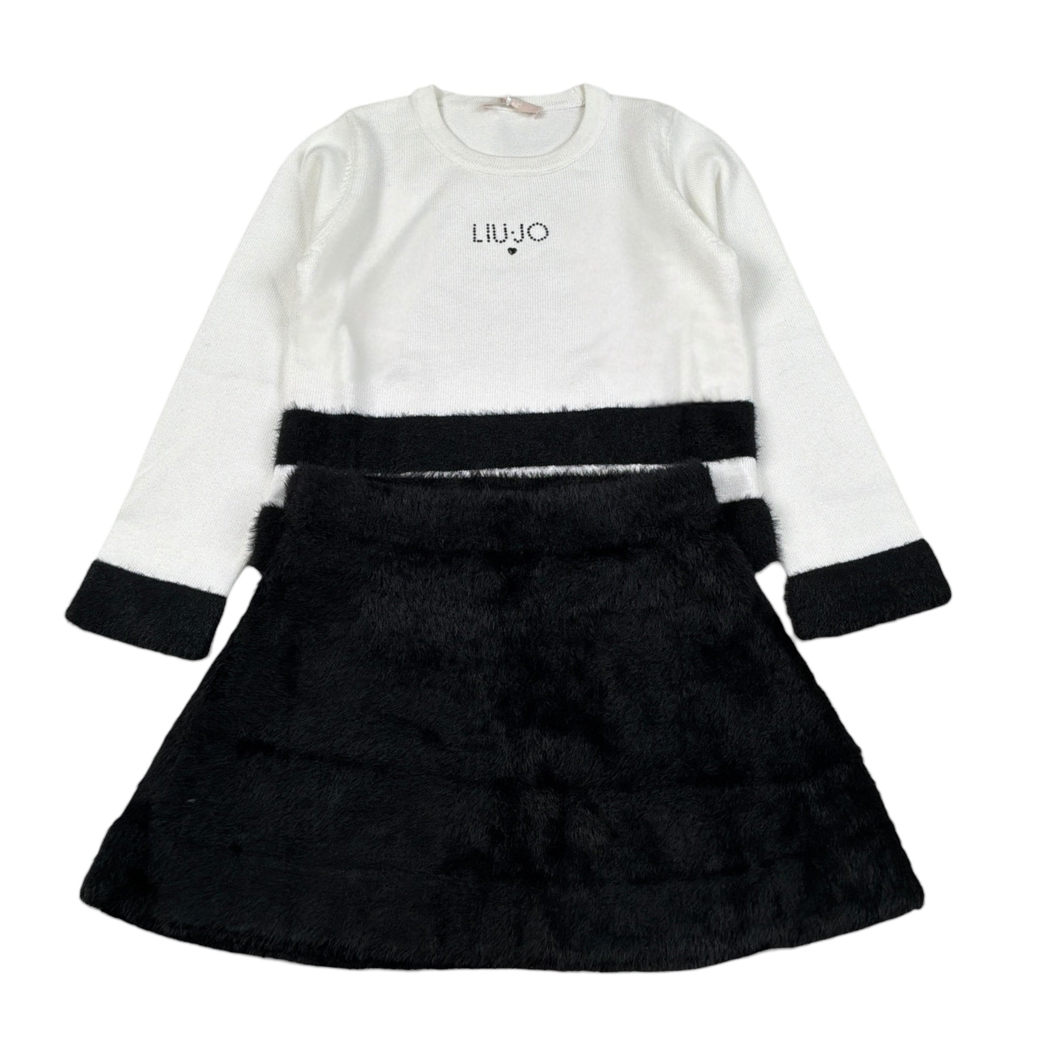 Liu Jo Completo 2 Pezzi Maglia-Gonna Bicolore Bianco/Nero per Bambina KF5030 BIANCO/NERO LIU JO 